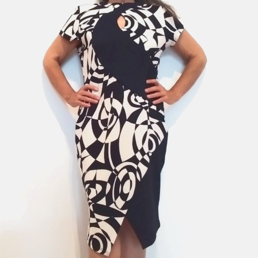 Black & white bodycon dress